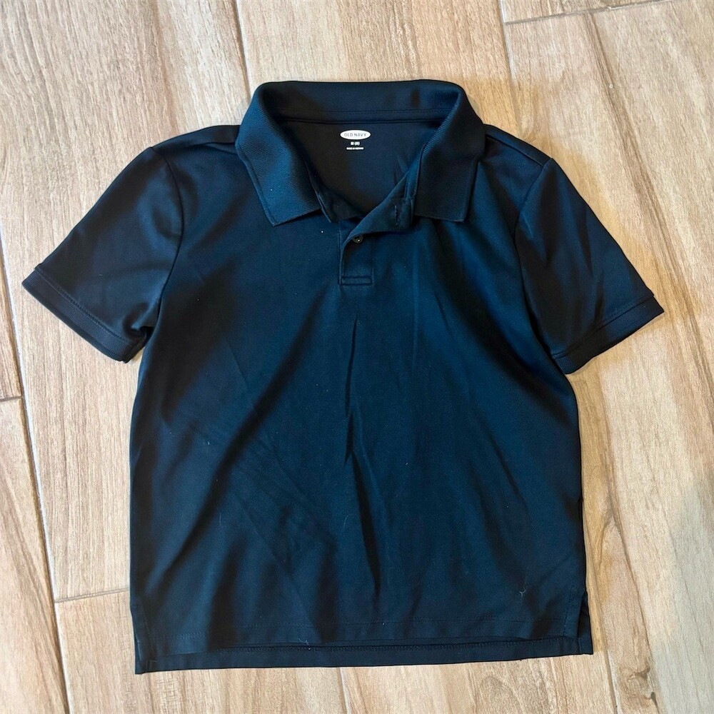 Old Navy Boys Polo Shirt Size M (8) Navy Blue Short Sleeve School Uniform